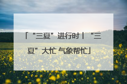 “三夏”进行时丨“三夏”大忙 气象帮忙