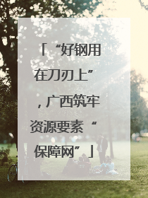 “好钢用在刀刃上”，广西筑牢资源要素“保障网”