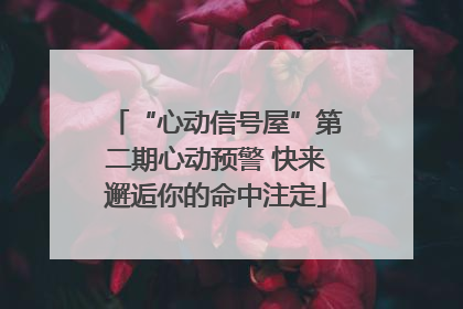 “心动信号屋”第二期心动预警 快来邂逅你的命中注定