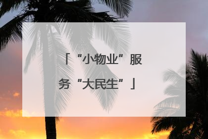 “小物业”服务“大民生”