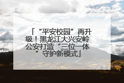 “平安校园”再升级！黑龙江大兴安岭公安打造“三位一体”守护新模式