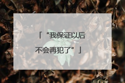 “我保证以后不会再犯了”