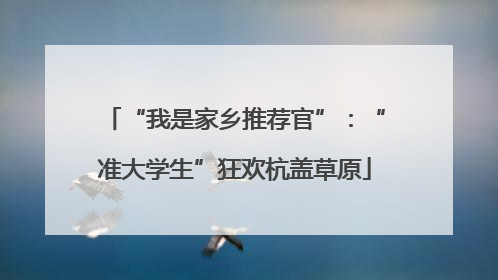 “我是家乡推荐官”：“准大学生”狂欢杭盖草原