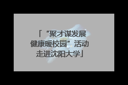 “聚才谋发展 健康暖校园”活动走进沈阳大学
