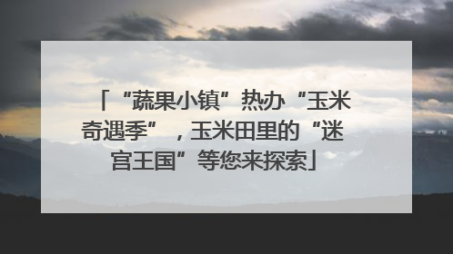 “蔬果小镇”热办“玉米奇遇季”，玉米田里的“迷宫王国”等您来探索