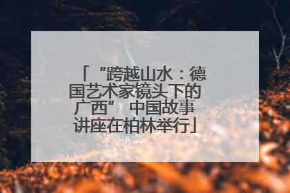 “跨越山水：德国艺术家镜头下的广西” 中国故事讲座在柏林举行