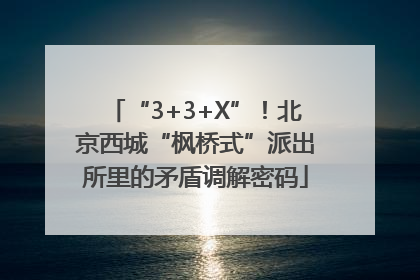 “3+3+X”！北京西城“枫桥式”派出所里的矛盾调解密码