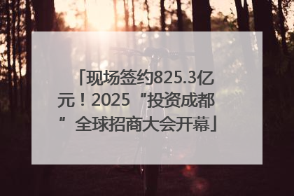 现场签约825.3亿元！2025“投资成都”全球招商大会开幕