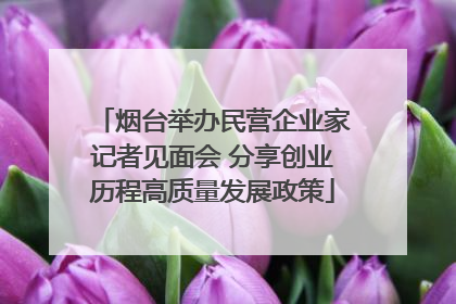 烟台举办民营企业家记者见面会 分享创业历程高质量发展政策