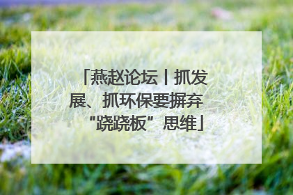 燕赵论坛丨抓发展、抓环保要摒弃“跷跷板”思维