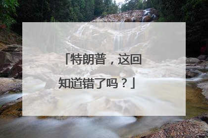 特朗普，这回知道错了吗？