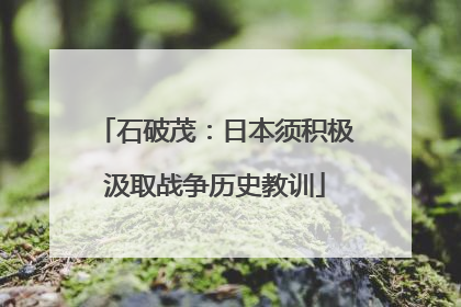 石破茂：日本须积极汲取战争历史教训