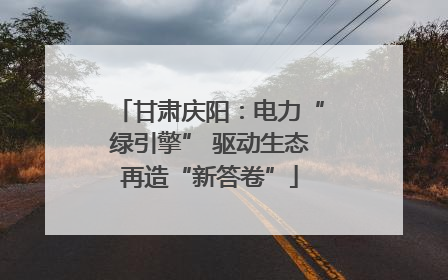 甘肃庆阳：电力“绿引擎” 驱动生态再造“新答卷”