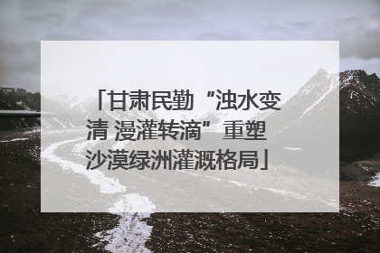 甘肃民勤“浊水变清 漫灌转滴”重塑沙漠绿洲灌溉格局