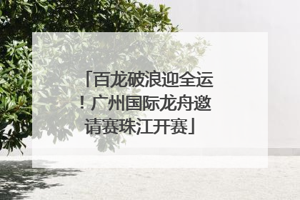 百龙破浪迎全运！广州国际龙舟邀请赛珠江开赛