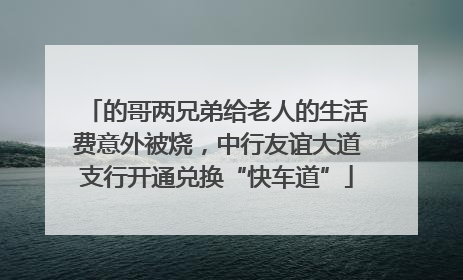 的哥两兄弟给老人的生活费意外被烧，中行友谊大道支行开通兑换“快车道”