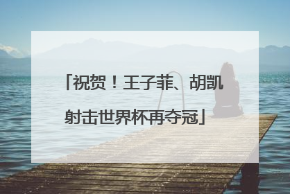 祝贺！王子菲、胡凯射击世界杯再夺冠