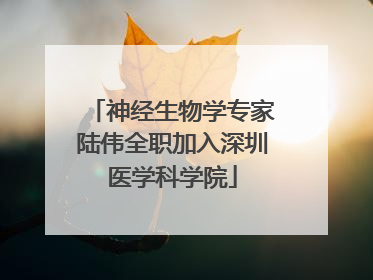 神经生物学专家陆伟全职加入深圳医学科学院