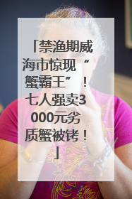 禁渔期威海市惊现“蟹霸王”！七人强卖3000元劣质蟹被铐！