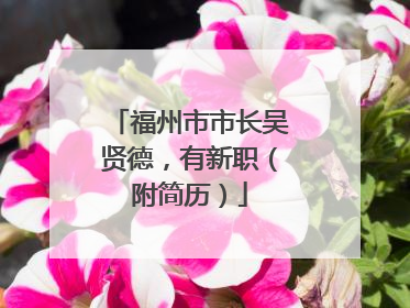 福州市市长吴贤德，有新职（附简历）