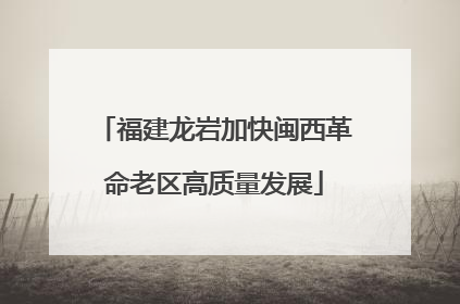福建龙岩加快闽西革命老区高质量发展