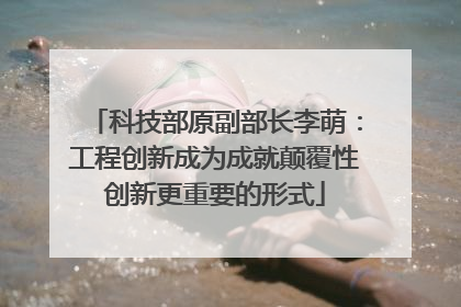 科技部原副部长李萌：工程创新成为成就颠覆性创新更重要的形式