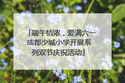 端午情浓，爱满六一 成都少城小学开展系列双节庆祝活动