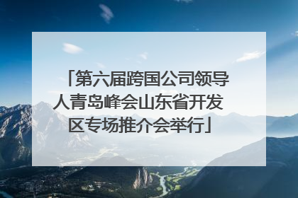 第六届跨国公司领导人青岛峰会山东省开发区专场推介会举行