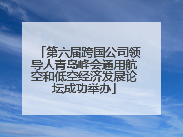 第六届跨国公司领导人青岛峰会通用航空和低空经济发展论坛成功举办