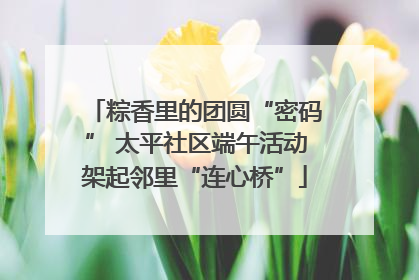 粽香里的团圆“密码” 太平社区端午活动架起邻里“连心桥”