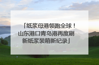 纸浆母港领跑全球！山东港口青岛港再度刷新纸浆装箱新纪录