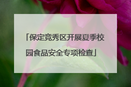 保定竞秀区开展夏季校园食品安全专项检查