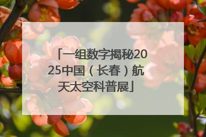 一组数字揭秘2025中国（长春）航天太空科普展
