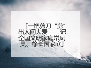 一把剪刀“剪”出人间大爱——记全国文明家庭常凤灵、徐长国家庭