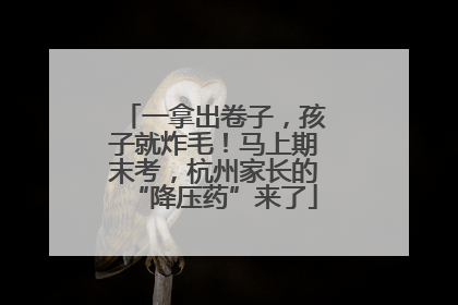 一拿出卷子，孩子就炸毛！马上期末考，杭州家长的“降压药”来了