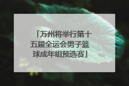 万州将举行第十五届全运会男子篮球成年组预选赛