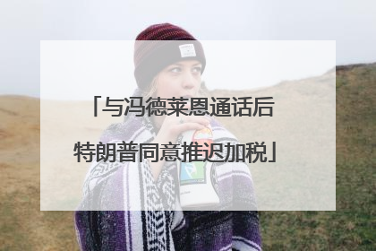 与冯德莱恩通话后 特朗普同意推迟加税
