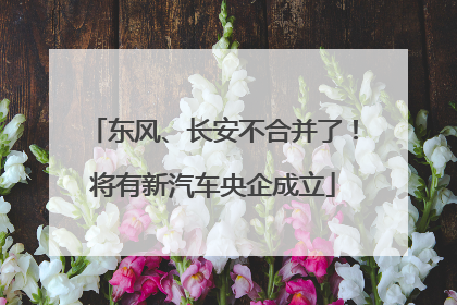 东风、长安不合并了！将有新汽车央企成立