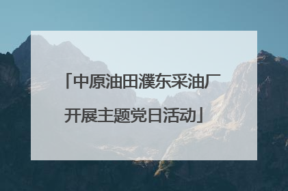 中原油田濮东采油厂开展主题党日活动