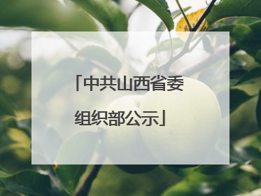 中共山西省委组织部公示