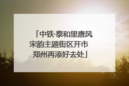 中铁·泰和里唐风宋韵主题街区开市 郑州再添好去处