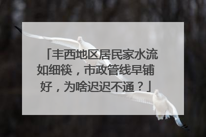 丰西地区居民家水流如细筷，市政管线早铺好，为啥迟迟不通？