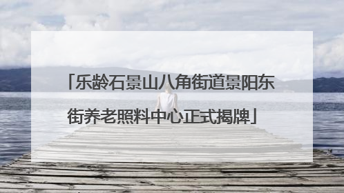 乐龄石景山八角街道景阳东街养老照料中心正式揭牌