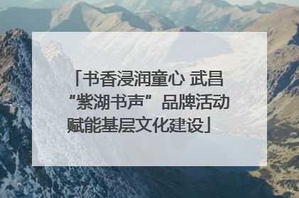 书香浸润童心 武昌“紫湖书声”品牌活动赋能基层文化建设