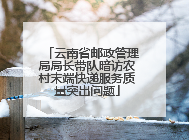 云南省邮政管理局局长带队暗访农村末端快递服务质量突出问题