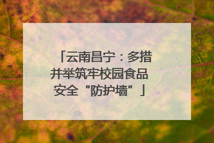 云南昌宁：多措并举筑牢校园食品安全“防护墙”
