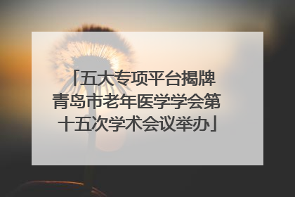 五大专项平台揭牌 青岛市老年医学学会第十五次学术会议举办