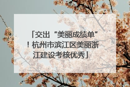 交出“美丽成绩单”！杭州市滨江区美丽浙江建设考核优秀