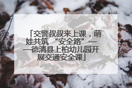 交警叔叔来上课，萌娃共筑 “安全路”——德清县上柏幼儿园开展交通安全课