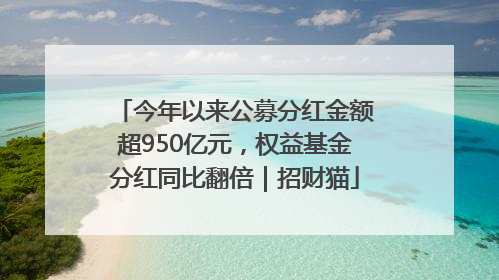 今年以来公募分红金额超950亿元，权益基金分红同比翻倍｜招财猫